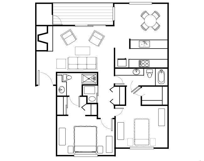 2x2 B D202 floor plan
